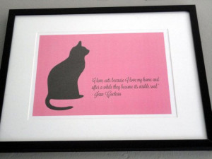 Jean Cocteau Cat Quote Framed Artwork by TheWordAssociation
