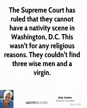 The Supreme Court has ruled that they cannot have a nativity scene in ...