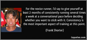 For the novice runner, I'd say to give yourself at least 2 months of ...