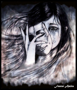 hiding behind a smile_pencil art