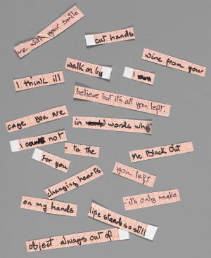Cut up lyrics for 'Blackout' from 'Heroes', 1977 © The David Bowie ...