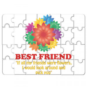 Best Friend Flower Quote on Photo Puzzle