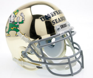 These mini helmets celebrate Notre Dame's 2012 Undefeated Season