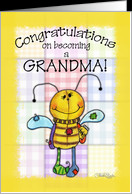 Congratulations on Becoming a Grandma- Primitive Bee card - Product ...