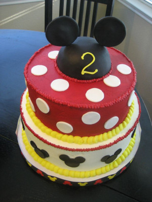 Mickey Mouse cake, no fondant!: Mickey Mouse Cake, Cake Ideas ...