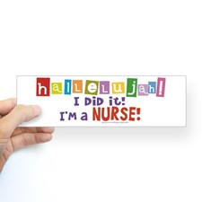 Hallelujah New Nurse! Sticker (Bumper) for