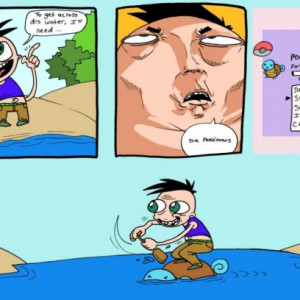 Pokemon Trainer Uses Squirtle To Surf Across The Water In Pokemon ...