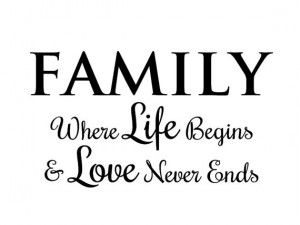 Wall Quotes - Wall Sayings - Family Quotes - Family, Where Life Begins ...