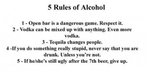Rules of Alchohol.....