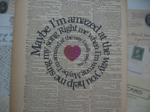 Maybe I'm Amazed Print -Beatles Song Lyric - Music - Book Page ...