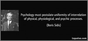 Psychology must postulate uniformity of interrelation of physical ...