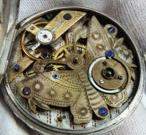 Amazing Antique Silver Pocket Watch Icon Engraved Case c1850's Unusual ...