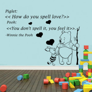 Winnie The Pooh Wall Decals Love Piglet Quote Children Vinyl Decal ...