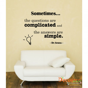 Home » Quotes / Lettering » Answers are Simple Dr. Seuss Wall Quote