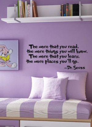 Dr. Seuss Wall DECAL The more that you read ... Quotes and Phrase ...