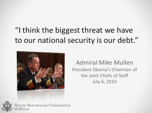 Debt - Admiral Mike Mullen Quote
