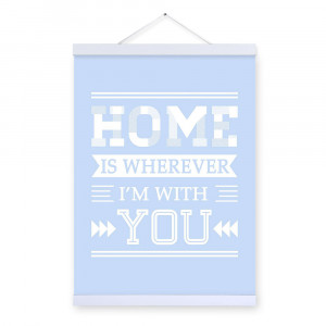 Home Blue Modern Inspirational Quotes Typography Hipster A3 Poster ...