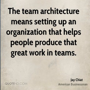 The team architecture means setting up an organization that helps ...
