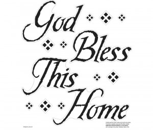 New Black God Bless This Home Wall Decals Quotes Stickers Room ...