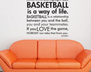 Basketball Michael Jordan quote sub way art words vinyl wall decal ...