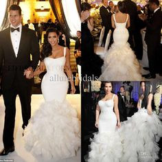 Sexy Wedding Dresses Tiered Organza Pleat 2013 Celebrity Dresses ...