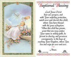 ... baptism prayer card | Laminated Holy Card - Baptismal Blessing
