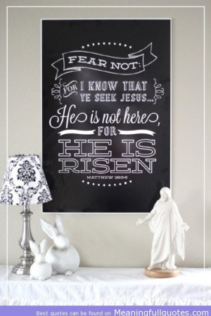 He is risen - Bible Quotes Images Pictures - Easter chalkboard!
