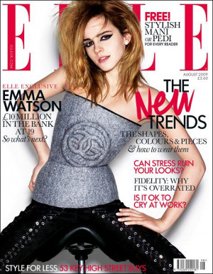 Here’s a preview on Elle UK August 2009 issue with Emma Watson on ...