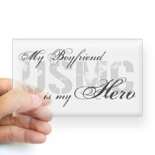 Boyfriend is My Hero USMC Rectangle Sticker for