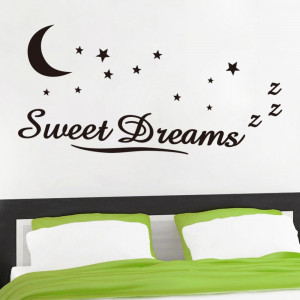 Sweet Dreams To Moon Stars Quote Art Vinyl Wall Stickers Baby Kids ...