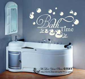 Bath-Time-Wall-Art-Quotes-Removable-Vinyl-Wall-Stickers-Lettering-Kids ...