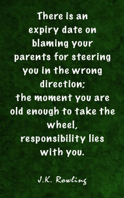 stop blaming your parents for your own failures. take charge