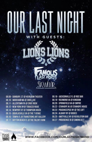 Famous Last words will be hitting the road with Our Last Night this ...