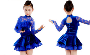 and wholesale latin dance wear children performance dress salsa dance