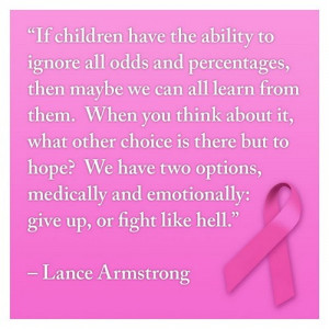 Lance armstrong inspirational cancer quotes