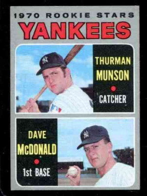 ... Topps #189 THURMAN MUNSON ROOKIE [#a] (Yankees) Baseball cards value