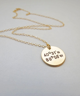 Personalized Gold Coordinates Necklace
