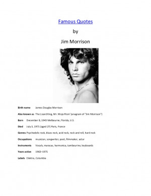 Famous quotes - Jim Morrison