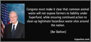 Congress must make it clear that common animal waste will not expose ...