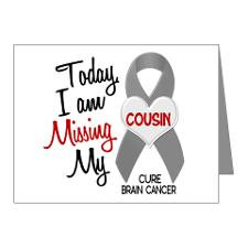 Missing 1 Cousin BRAIN CANCER Note Cards (Pk of 10 for