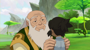 Korra is reassured by Iroh that she has peace and light inside of her ...
