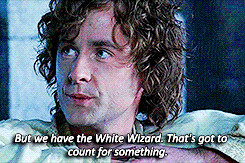 the way kili and pippin both look really happy and gandalf is like oh ...