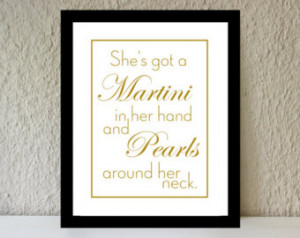 Oro 'Martini e perle' poste r stampa art - bar citazione carrello 8 x ...