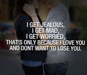 couple, cute couple, jealous, kiss, love, love you, lovely, mad, quote ...