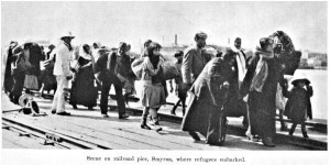 Railroad pier in Smyrna, where refugees embarked.