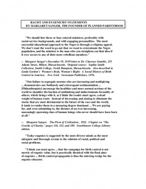 Eugenics Quotes from the Mother of Planned Parenthood