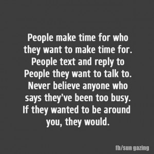 Never too busy for those u care about
