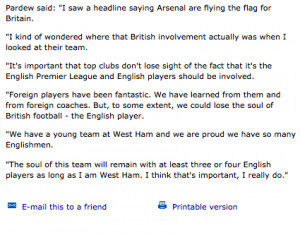 ... on 10th French player, old Alan Pardew quotes make for funny reading