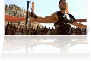 Photo of Russell Crowe, portraying Maximus from 