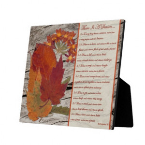 Autumn Leaves, Flowers Biblical Verses on Seasons Photo Plaque